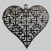 Iron Pendant. Fashion Jewelry Findings. Lead-free. Heart 32x30mm Sold by Bag