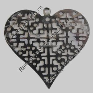 Iron Pendant. Fashion Jewelry Findings. Lead-free. Heart 32x30mm Sold by Bag