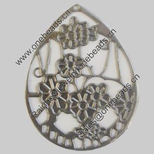 Iron Pendant. Fashion Jewelry Findings. Lead-free. Teardrop 50x62mm Sold by Bag