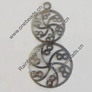 Iron Pendant. Fashion Jewelry Findings. Lead-free. 21x38mm Sold by Bag