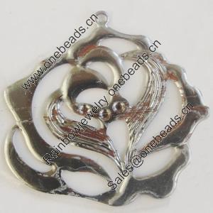 Iron Pendant. Fashion Jewelry Findings. Lead-free. Flower 37x40mm Sold by Bag
