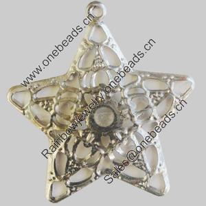 Iron Pendant. Fashion Jewelry Findings. Lead-free. Star 40mm Sold by Bag