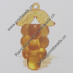 Transparent Acrylic Pendant. Fashion Jewelry Findings. Grape 44x27mm Sold by Bag
