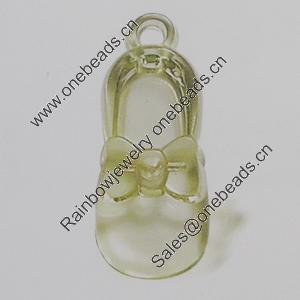 Transparent Acrylic Pendant. Fashion Jewelry Findings. shoes 37x16mm Sold by Bag
