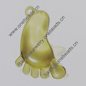 Transparent Acrylic Pendant. Fashion Jewelry Findings. Foot 40x30mm Sold by Bag