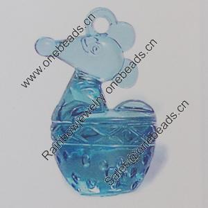 Transparent Acrylic Pendant. Fashion Jewelry Findings. Animal 35x20mm Sold by Bag