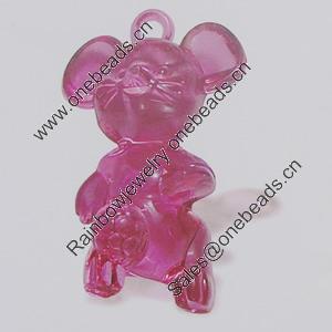 Transparent Acrylic Pendant. Fashion Jewelry Findings. Animal 50x35mm Sold by Bag
