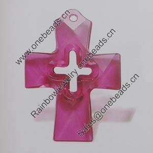 Transparent Acrylic Pendant. Fashion Jewelry Findings. Cross 54x38mm Sold by Bag