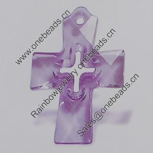 Transparent Acrylic Pendant. Fashion Jewelry Findings. Cross 35x25mm Sold by Bag