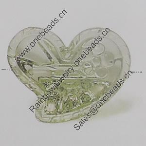 Transparent Acrylic Beads. Fashion Jewelry Findings. Heart 28x21mm Sold by Bag