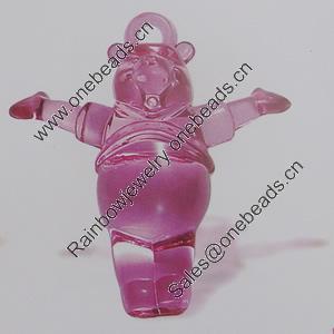 Transparent Acrylic Pendant. Fashion Jewelry Findings. Animal 53x49mm Sold by Bag