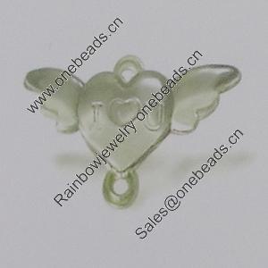 Transparent Acrylic Connector. Fashion Jewelry Findings. Heart 24x14mm Sold by Bag