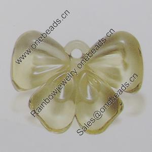 Transparent Acrylic Pendant. Fashion Jewelry Findings. Bowknot 34x26mm Sold by Bag