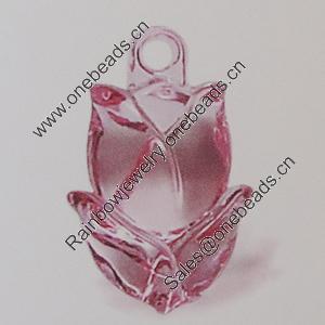 Transparent Acrylic Pendant. Fashion Jewelry Findings. Flower 26x17mm Sold by Bag