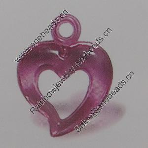 Transparent Acrylic Pendant. Fashion Jewelry Findings. Heart 18x15mm Sold by Bag