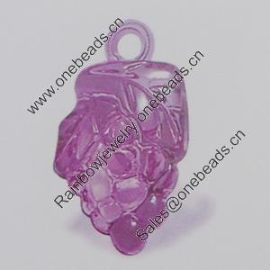 Transparent Acrylic Pendant. Fashion Jewelry Findings. Grape 26x16mm Sold by Bag