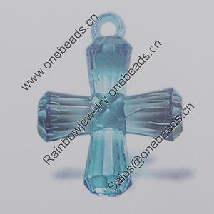 Transparent Acrylic Pendant. Fashion Jewelry Findings. Cross 26x30mm Sold by Bag