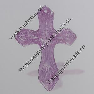 Transparent Acrylic Pendant. Fashion Jewelry Findings. Cross 36x48mm Sold by Bag