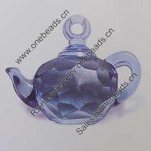 Transparent Acrylic Pendant. Fashion Jewelry Findings. Teapot 34x25mm Sold by Bag