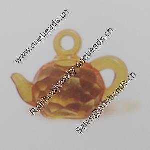 Transparent Acrylic Pendant. Fashion Jewelry Findings. Teapot 20x15mm Sold by Bag