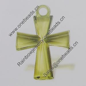 Transparent Acrylic Pendant. Fashion Jewelry Findings. Cross 19x27mm Sold by Bag