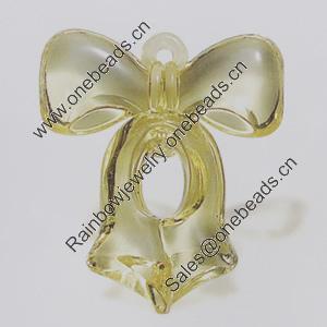 Transparent Acrylic Pendant. Fashion Jewelry Findings. Bowknot 45x37mm Slod by Bag
