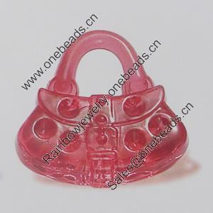 Transparent Acrylic Pendant. Fashion Jewelry Findings. Handbag 33x36mm Slod by Bag