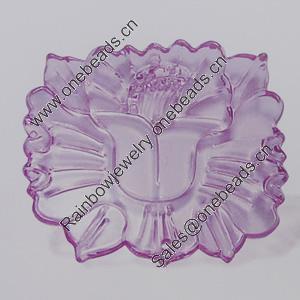 Transparent Acrylic Pendant. Fashion Jewelry Findings. Flower 40x45mm Slod by Bag