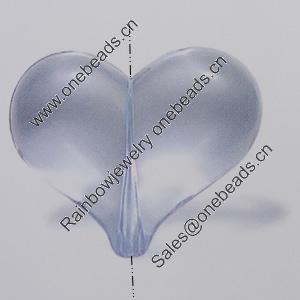 Transparent Acrylic Beads. Fashion Jewelry Findings. Heart 24x30mm Sold by Bag