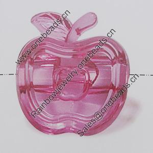 Transparent Acrylic Beads. Fashion Jewelry Findings. Apple 26x28mm Sold by Bag