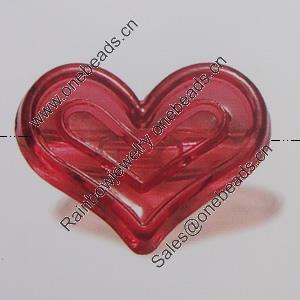 Transparent Acrylic Beads. Fashion Jewelry Findings. Heart 25x32mm Sold by Bag