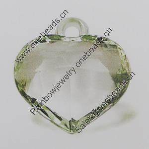 Transparent Acrylic Pendant. Fashion Jewelry Findings. Heart 22mm Slod by Bag