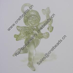 Transparent Acrylic Pendant. Fashion Jewelry Findings. Angel 23x40mm Slod by Bag