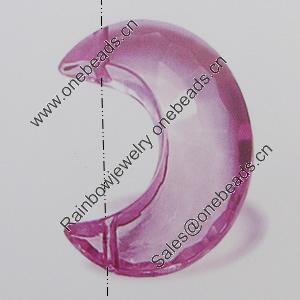 Transparent Acrylic Beads. Fashion Jewelry Findings. Moon 22x29mm Sold by Bag