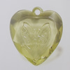 Transparent Acrylic Pendant. Fashion Jewelry Findings. Heart 24x25mm Slod by Bag