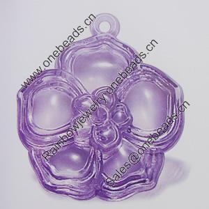 Transparent Acrylic Pendant. Fashion Jewelry Findings. Flower 39x43mm Slod by Bag