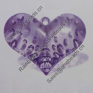 Transparent Acrylic Pendant. Fashion Jewelry Findings. Heart 53x39mm Slod by Bag