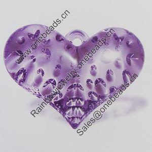 Transparent Acrylic Pendant. Fashion Jewelry Findings. Heart 28x38mm Slod by Bag