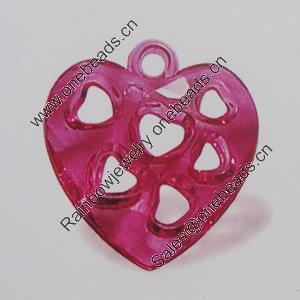 Transparent Acrylic Pendant. Fashion Jewelry Findings. Heart 26mm Slod by Bag