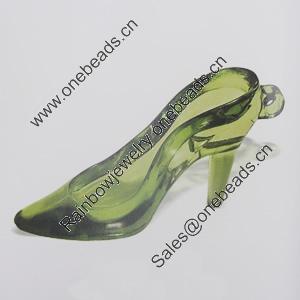 Transparent Acrylic Pendant. Fashion Jewelry Findings. High-heeled shoes 64x30mm Sold by Bag
