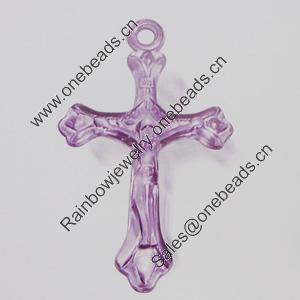 Transparent Acrylic Pendant. Fashion Jewelry Findings. Cross 50x32mm Sold by Bag