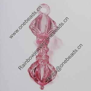 Transparent Acrylic Pendant. Fashion Jewelry Findings. 43x14mm Sold by Bag