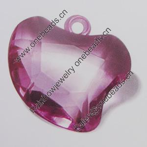 Transparent Acrylic Pendant. Fashion Jewelry Findings. Heart 28x30mm Sold by Bag