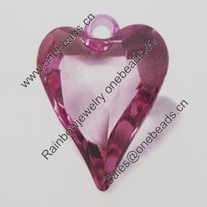 Transparent Acrylic Pendant. Fashion Jewelry Findings. Heart 28x21mm Sold by Bag