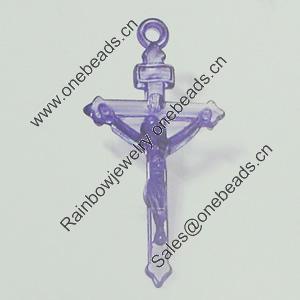 Transparent Acrylic Pendant. Fashion Jewelry Findings. Cross 20x37mm Sold by Bag