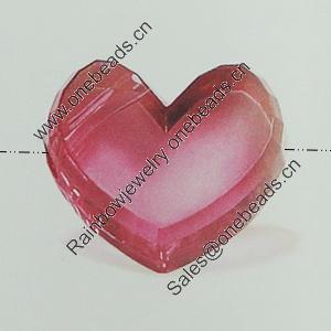 Transparent Acrylic Beads. Fashion Jewelry Findings. Heart 27x22mm Sold by Bag