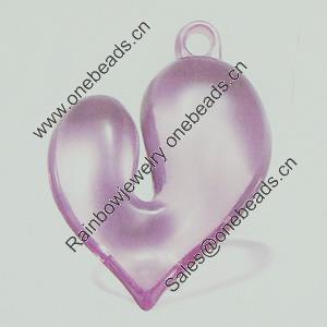Transparent Acrylic Pendant. Fashion Jewelry Findings. Heart 33x41mm Sold by Bag