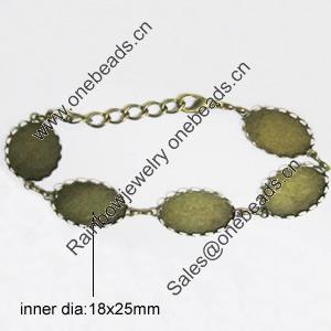 Copper bracelet settings, Fashion Jewelry findings, Lead-free & Nickel-free, cadmium-free, 9-inch, inner dia:18x25mm, Sold by PC