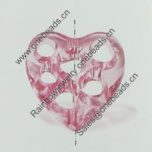 Transparent Acrylic Beads. Fashion Jewelry Findings. Heart 23mm Sold by Bag