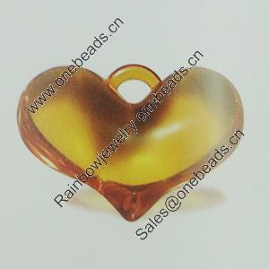 Transparent Acrylic Pendant. Fashion Jewelry Findings. Heart 25x36mm Sold by Bag